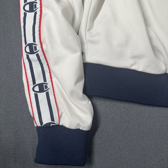 Champion Track Jacket Womens Large White Life Crown C Logo Full Zip Track Jacket - Picture 14 of 16